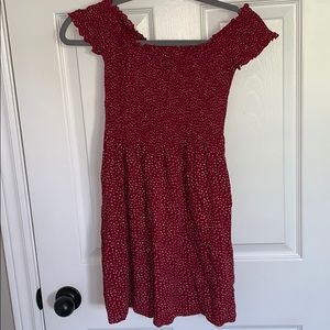 Brandy Melville red floral off the shoulder dress
